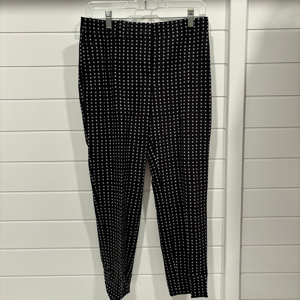 Theory Black Patterned Dress Pants size 4